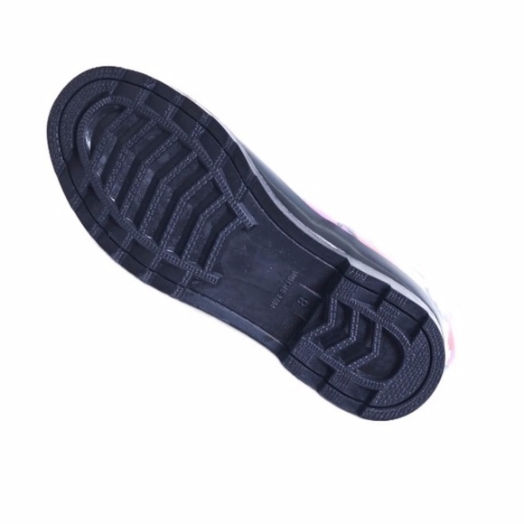 Women Rubber Rain Boots, Faux Fur Lining Rose Garden Rainboots - Picture 3 of 3